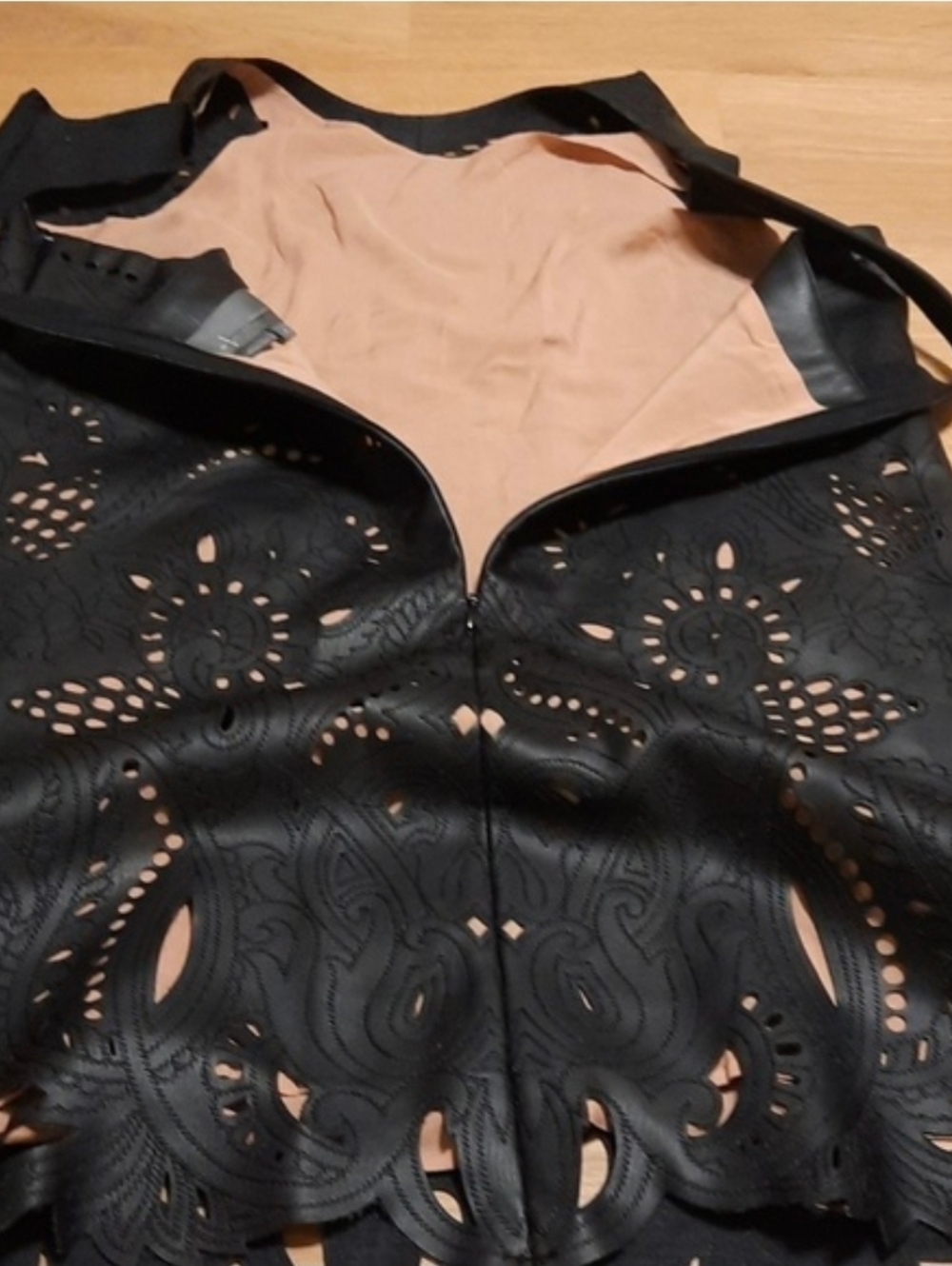 Anthropologie Leather Backless Mini Dress - Picture 7 of 7